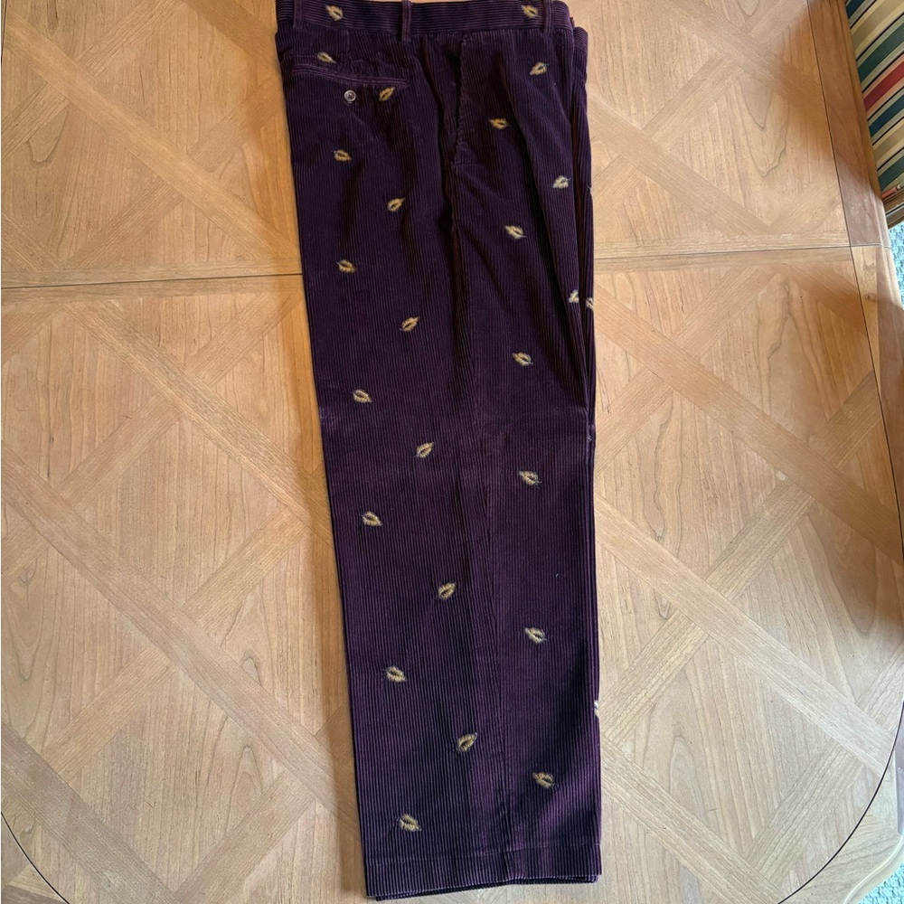 Grant Thomas Men's Burgundy Corduroy Pants